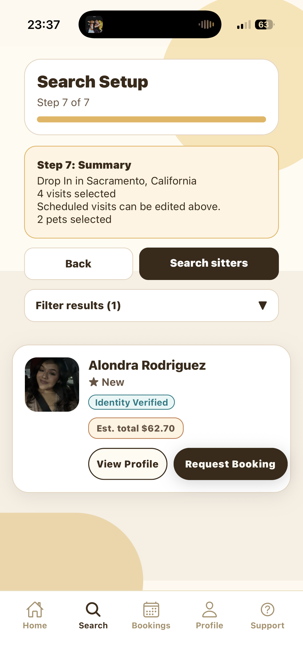 SitSignal sitter search results